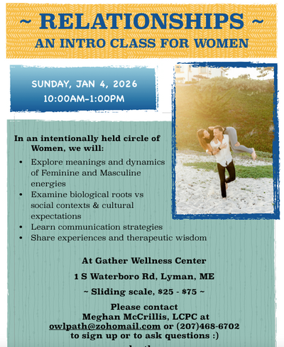 featured image thumbnail for post RELATIONSHIPS -- a workshop for women